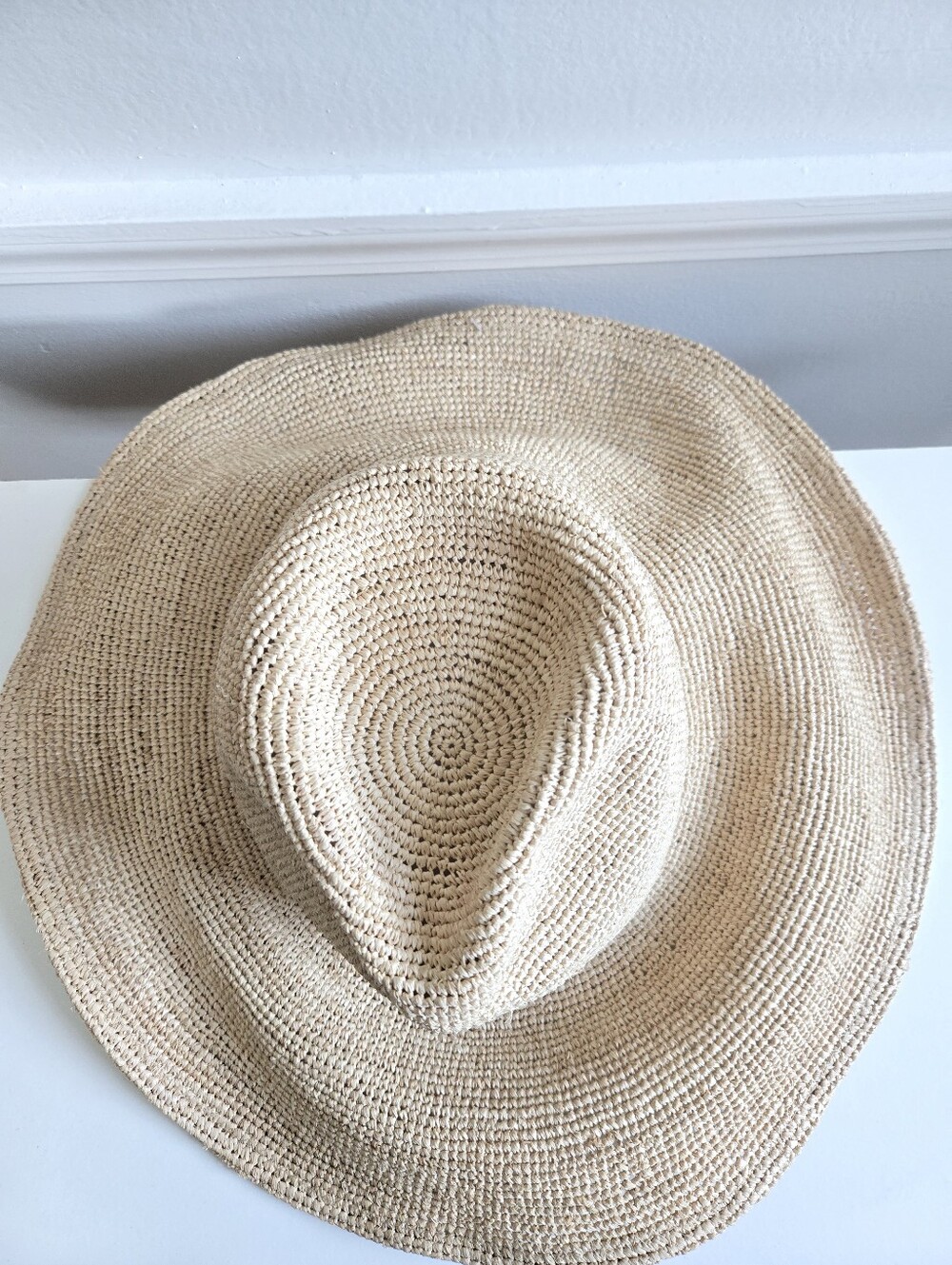 New Wyeth Lina Raffia Packable Adjustable Wide Brim Natural Sun Hat One Size NWT - Picture 12 of 14